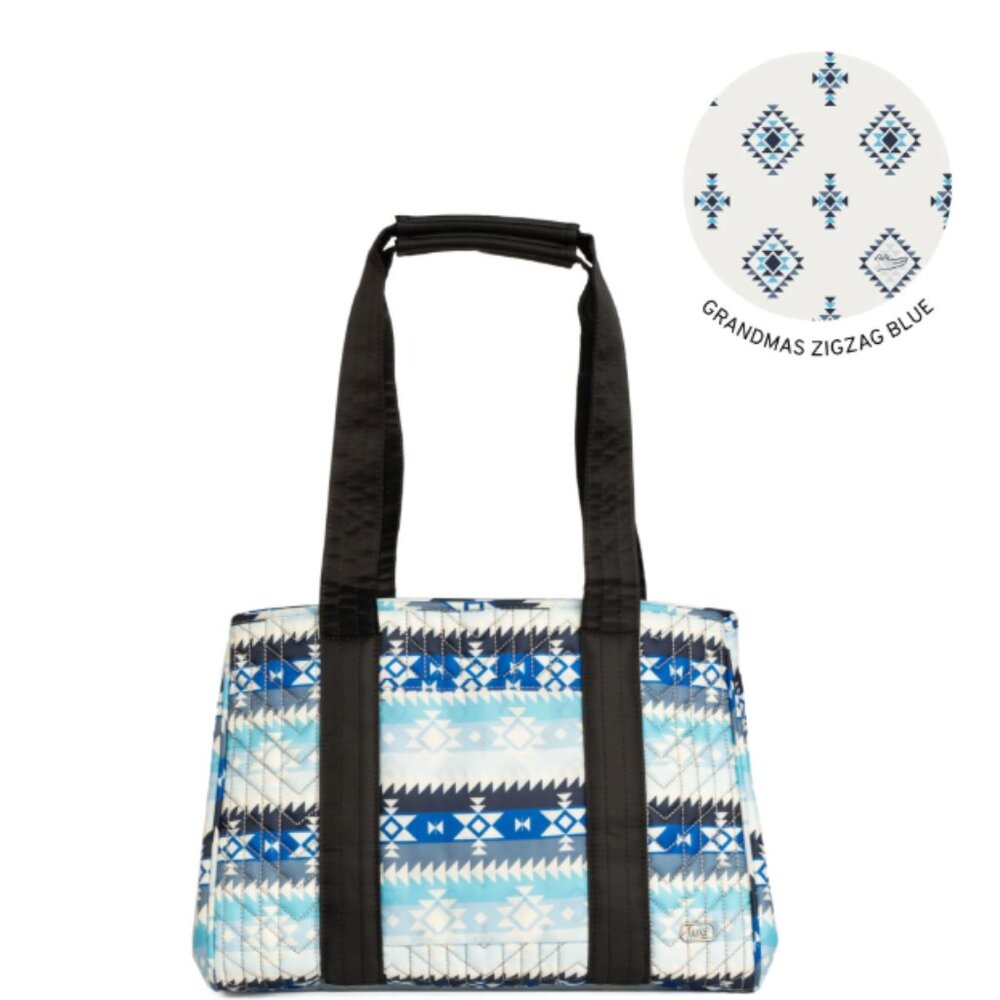 New Lug Guild Collection Classic Rover Mini Tote Bag in Southwest Geese Blue